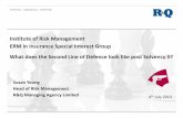 Institute of Risk Management ERM in Insurance Special Interest … · first line of defence in some models • Others have Risk Management as the first line, Internal Control as the