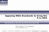 Applying MDA Standards to bring the A to SOA - omg.org · A to SOA Pete Rivett, CTO Adaptive pete.rivett@adaptive.com. ... Manifest and artifacts may be in a Zip file or the artifacts