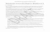 Binational Summary Report: Bisphenol A · Binational Summary Report: Bisphenol A 1. Overview: Annex 3 - Chemicals of Mutual Concern commits the Parties to identify and designate,