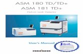 Alcatel ASM 180 TD, ASM 180 TD+, ASM 181 TD, ASM 181 TD+ ... · Alcatel Vacuum Technology France - ASM 180 TD/TD+ - ASM 181 TD+ User’s Manual 1/1 Edition 04 - July 97 A very wide