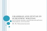 GRAMMAR AND SYNTAX IN SCIENTIFIC WRITING …5)GRAMMAR AND SYNTAX IN... · synonyms: amount, concentration; content, ... antecedent.) Unfortunately, this drug is not ... fad words