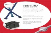 CABLE TIES AND CLIPS - SM Elektronika · 214 CABLE TIES AND CLIPS From standard cable ties to special application cable ties, Essentra's range o˜ ers a solution for any electrical
