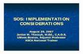 SOS: IMPLEMENTATION CONSIDERATIONS - ct.gov · Tkaczyk 2007 Things You Need to Know nYou are the best educators to implement this program. nNo program will eliminate suicide. nSOS