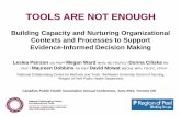 TOOLS ARE NOT ENOUGH - resources.cpha.caresources.cpha.ca/CPHA/Conf/Data/2010/A10-301e.pdf · TOOLS ARE NOT ENOUGH Building Capacity and Nurturing Organizational Contexts and Processes