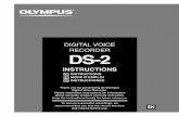 DIGITAL VOICE RECORDER DS-2 · 1 *1: DSS format in SP and LP mode recording, and WMA format in stereo HQ and stereo SP and HQ mode recording. *2: For WMA files, these functions are