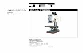 GHD-55PFA DRILL PRESS - jet-center.ru · ——The machine must be stopped when cutting material around the drill needs to be removed. ... Materi al . Heat treatment and hardness