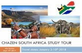 CHAZEN SOUTH AFRICA STUDY TOUR - gsb.columbia.edu · Chazen Logistics Bidding Info 1 Round of Bidding ONLY: Sept 19, 9am to Sept 26, 4pm Results will be released Sept 27 at 12pm noon