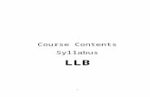clc.edu.pkclc.edu.pk/admin/ckfinder/userfiles/files/LLB Course.docx · Web viewCourse Contents Syllabus LLB Syllabi and Courses of Studies for LL.B Course PART-I Paper-IIslamic Jurisprudence(100