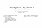 the Manzamine AlkaloidsApproaches to the Total Synthesis ofevans.rc.fas.harvard.edu/pdf/smnr_1999-2000_Rajapakse_Hemaka.pdf · Approaches to the Total Synthesis of the Manzamine Alkaloids