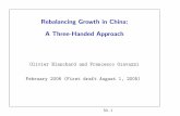 Rebalancing Growth in China: A Three-Handed Approach Francesco... · • Assume RMB is ﬂoated: to close (trade+fdi) imbalance the required appreciation could be around 30% • Risks