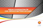 ASEAN COOPERATION ON CIVIL SERVICE MATTERS 2016-2020 · An ASEAN Community that engages and benefits the peoples and is inclusive, sustainable, resilient, and dynamic. ASCC objectives: