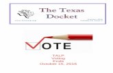 TALP Voting Ends October 15, 2016 - texasalp.org · TALP Voting Ends October 15, 2016 October 2016  Volume 14, Issue 2