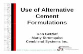 Use of AlternativeUse of Alternative Cement Formulations pres/IEAGHG Bond presentation... · Use of AlternativeUse of Alternative Cement Formulations ... Mtk il C iMetakaolin Ceramics