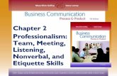 Professionalism: Team, Meeting, Listening, Nonverbal, and ... · Ch. 2, Slide 2 Contributing Positively to a Team Face-to-Face Workplace Meetings Virtual Meetings Workplace Listening