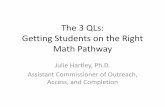 The 3 QLs: Getting Students on the Right Math … Pathway Julie Hartley, Ph.D. Assistant Commissioner of Outreach, Access, and Completion Why Metamajors? Julie Hartley Problem: Taking