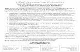 HEAP Application Checklist · HEAP Application Checklist. PLEASE READ BOTH SIDES of this instruction sheet. ALL INCOMPLETE APPLICATIONS WILL BE DENIED!!!! ... 1-800-233-4480 HEAP