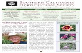 Southern California Horticultural Society · and with bubblegum pink and blue flower buds. Iochroma cyanea attracts hummingbirds. Roses - a special love of his - include climbing
