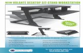 NEW VOLANTE DESKTOP SIT-STAND WORKSTATION Spec Sheet.pdf · • Ships Fully Assembled • Gas Assisted Height Adjustment • Compact Footprint • 20” of Infinite Height Adjustment