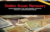 MANAGEMENT OF RETURNED ASSETS: POLICY … · This policy note was commissioned by the Stolen Asset Recovery (StAR) Initiative, and undertaken by the Public Sector Anchor within the