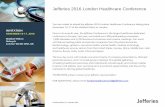 Jefferies 2016 London Healthcare Conference · Lysogene SAS Private Meetings Only Biotechnology Yes Yes No 1x1s: Karen AIACH, CEO MAG Optics Private Meetings Only Biotechnology Yes