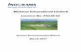 Wellman International Limited Licence No. … International Limited Licence No. P0236-02 Annual Environmental Report March 2017 WELLMAN INTERNATIONAL LIMITED. AER January 2016-December