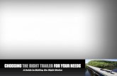 CHOOSING THE RIGHT TRAILER FOR YOUR NEEDS · CHOOSING THE RIGHT TRAILER FOR OUR NEEDS 5 Compact Cars Mid-size Cars Full-Size Cars, Vans, Compact Trucks Full-Size Trucks, Vans, SUVs