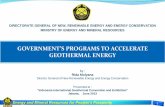 GOVERNMENT’S PROGRAMS TO ACCELERATE Rida.pdfSEBARAN POTENSI PANAS BUMI INDONESIA - (BADAN GEOLOGI - KESDM, DESEMBER 2012) GEOTHERMAL POTENTIAL DISTRIBUTION IN INDONESIA (GEOLOGICAL