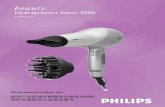 Hydraprotect Salon 2000 - Philips · sensor automatically adjusts the temperature to a lower level to ... 15% kelembapan.Ujian saintifik menunjukkan yang pengeringan berterusan pada