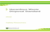 Hazardous Waste Disposal Standard - USask Safety · Disposal with regular waste (only for non-hazardous waste). It is the responsibility of the biosafety permit holder and/or the