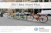 2017 Bike Share Pilot - Seattle Bike Blog · 2017 Bike Share Pilot Regulatory framework for free-floating bike share Sustainability & Transportation Committee Andrew Glass Hastings
