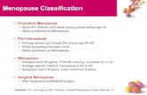 Menopause Classification · §Premature Menopause • About 8% Women (US) stops having period before age 40 • Same symptoms as Menopause § Peri-menopause • Average women go through