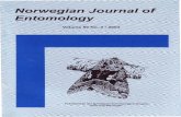 Norwegian Journal of Entomology · NORWEGIAN JOURNAL OF ENTOMOLOGY A continuation ofFauna Norvegica Serie B (1979-1998),Norwegian Journal ofEntomology (1975-1978)and Norsk entomologisk