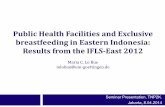 Public Health Facilities and Exclusive breastfeeding in ...mampu.or.id/staging/wp-content/uploads/2018/04/8-april-IFLS-east.pdf• Inpres program • Bidan Di Desa program • Decentralization