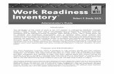 Work Readiness Inventory Guide - JISTjist.com/wp-content/uploads/2016/05/work-readiness-inventory... · assessment that proposed the development of readiness measures for use in vocational