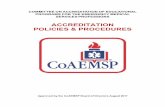 ACCREDITATION POLICIES & PROCEDURES - CoAEMSP | … PROGRAMS... · committee on accreditation of educational programs for the emergency medical services professions accreditation