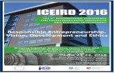 Responsible Entrepreneurship - facultateademanagement.ro · ICEIRD 2016 The 9th International Conference for Entrepreneurship, Innovation and Regional Development Responsible Entrepreneurship.