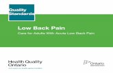 Low Back Pain - hqontario.ca · Low back pain is defined as pain localized between the 12th rib and the inferior gluteal folds. Most cases of acute low back pain are “mechanical”
