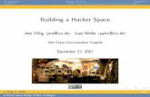 Building a Hacker Space - CCC Event Blog · Introduction DesignPatterns Conclusion Outline 1 Introduction 2 TheHackerSpaceDesignPatternsCatalogue 3 Conclusion J.Ohlig,L.Weiler 24C3