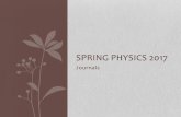 SPRING PHYSICS 2017 - lhsblogs.typepad.com · stick to the outer wall of the barrel as it spins. ... flying in a horizontal circle. ... If the distance between the two objects is
