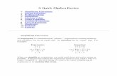 A Quick Algebra Review - hood.edu Quick Algebra Review.pdf · x² + 5x + 6 x² + 5x + 6 = 0 x – 8 x – 8 > 3 When we simplify an expression, we work until there are as few ...