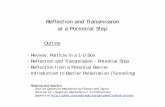 Reflection and Transmission at a Potential Step · Reflection and Transmission at a Potential Step Outline - Review: Particle in a 1-D Box -Reflection and Transmission - Potential