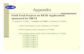 Field Trial Projects on RFID Applications sponsored by METI · 1 • Field Trial Projects in the Industries in FY2004 • RFID Projects in the industries in FY2005 • The Achievements