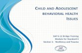 CHILD AND ADOLESCENT BEHAVIORAL HEALTH ISSUES - …pnsas.org/Portals/1/Uploaded Files/SAPbridgetraining-module4-sec1.pdf · CHILD AND ADOLESCENT BEHAVIORAL HEALTH ISSUES SAP K-12