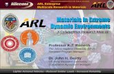 Materials in Extreme Dynamic Environments - arl.army.mil Overview.pdf · Materials in Extreme Dynamic Environments ... Inte gra ti on o f N ew Mo del s i n to Ma ssi ve Si mul a ti