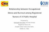 RELATIONSHIP BETWEEN BURNOUT AND OCCUPATIONAL …nursing.moh.gov.my/wp-content/uploads/2018/10/5.-Norhayati-Zainol.pdf · • Dr. Surina binti Zaman Huri, Psychiatrist, Hospital Sultan