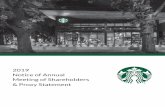 Notice of Annual Meeting of Shareholders & Proxy Statement · Letter to Our Shareholders Dear Fellow Shareholders: Thank you for your support of Starbucks in 2018. This was a pivotal