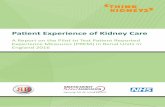 Patient Experience of Kidney Care - Home - Think Kidneys · Patient Experience of Kidney Care ... HD and PD, 23 items on ... while the PREM was initially one of a series of patient