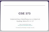 08-queue-implementation - courses.cs.washington.edu · Recall: Linked list •Previously you have implemented a linked list. The list is internally implemented as a chain of linked