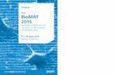 Program Euro BioMAT 2015 fileProgram Overview Scope Program Committee Plenary Lectures Tuesday Lectures Program Tuesday Plenary Lectures Wednesday Lectures Program Wednesday Round-Table