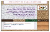 A FINAL REPORT ON COMPREHENSIVE REVIEW AND … ON... · a final report on comprehensive review and restructuring of government ministries, departments and agencies (mdas) 2017 [comprehensive